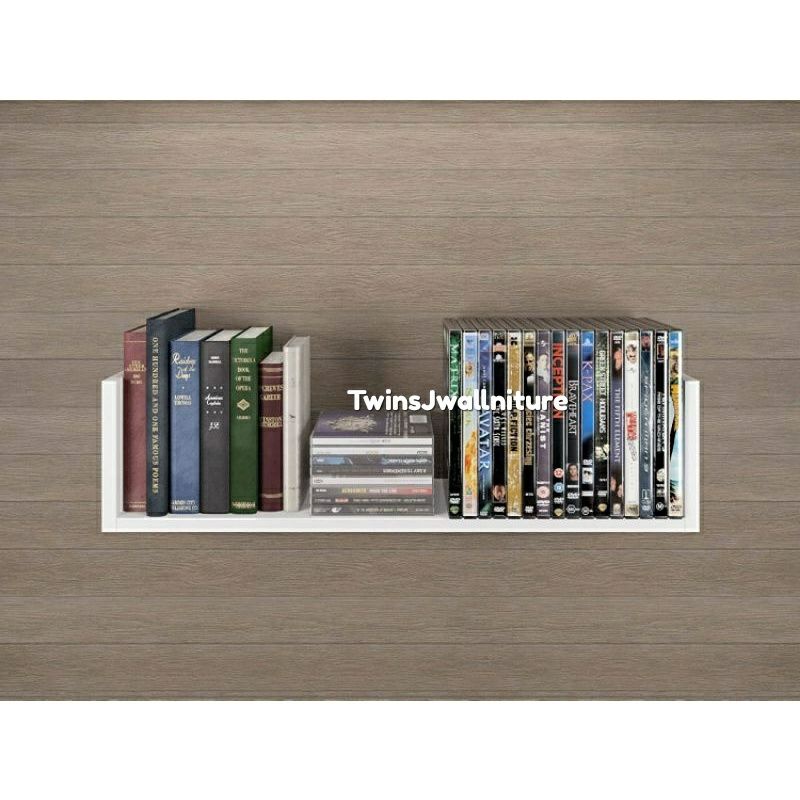 TwinsJ wallniture. 2pcs Rak buku dinding. Floating bookshelf. Rak buku. Rak gantung. HPL