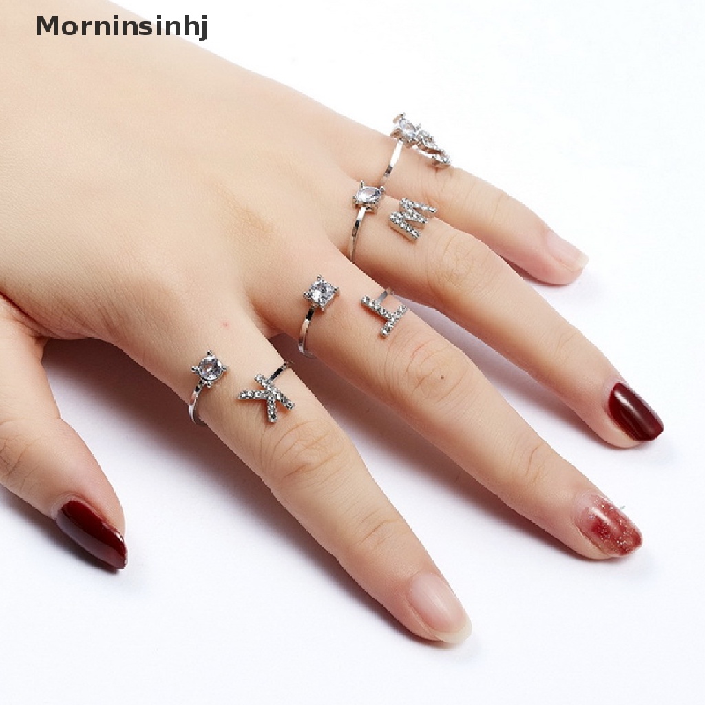 Mornin Cincin Perak925 Sterling Untuk Wanita Perhiasan Pesta Pernikahan 26huruf Bukaan Bening id