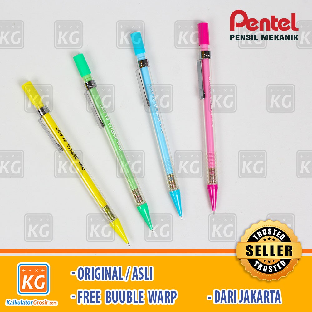 Pensil Caplet Pentel / Pensil Mekanik 0.5 Original / Asli Transparan Pensil Pentel Sharplet 5