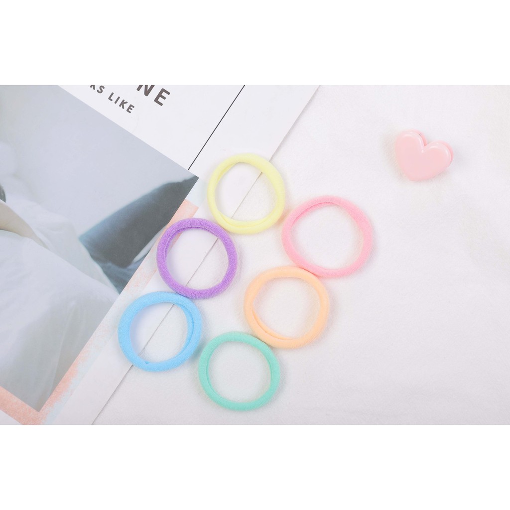 Ennwen IK81 Ikat rambut Korea Towel Ring Besar Set 100 Women Hair Acc Free Pouch-3
