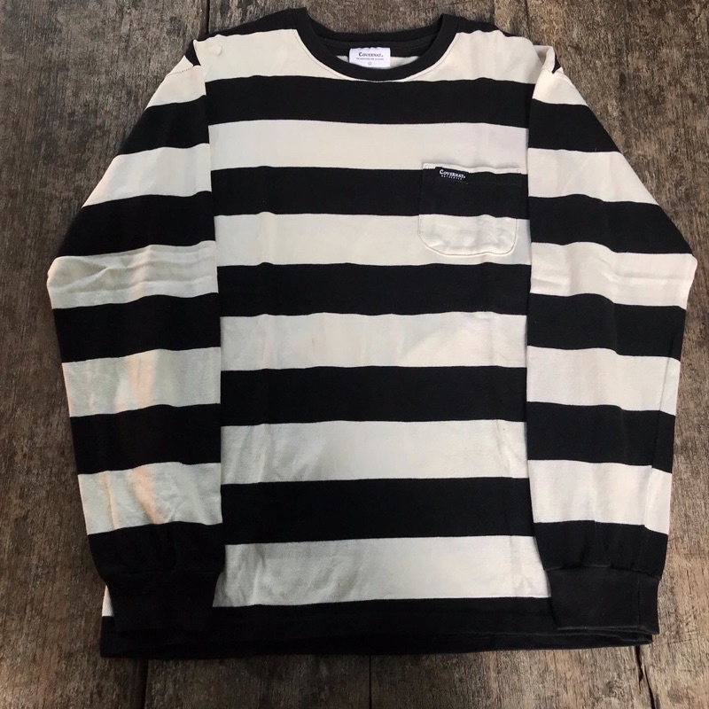COVERNAT STRIPE POCKET LONG SLEEVE