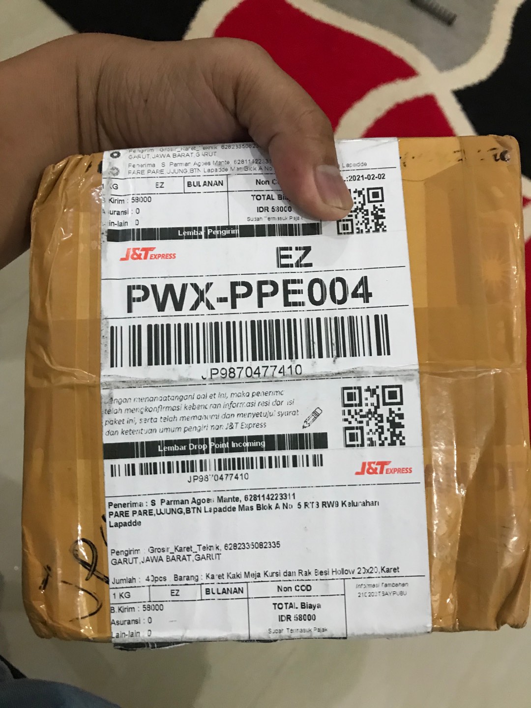 Karet Kaki Meja Kursi Dan Rak Besi Hollow 4x4