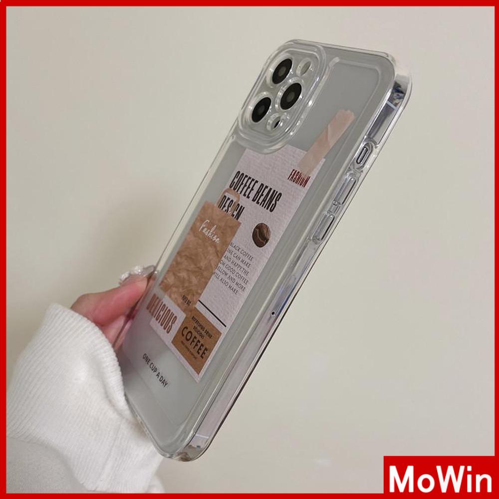 iPhone Case Clear Case Soft Thick TPU Shockproof Super Transparent Protection Camera Plating Button Brown Coffee For iPhone 13 Pro Max iPhone 12 Pro Max iPhone 11 iPhone 7Plus