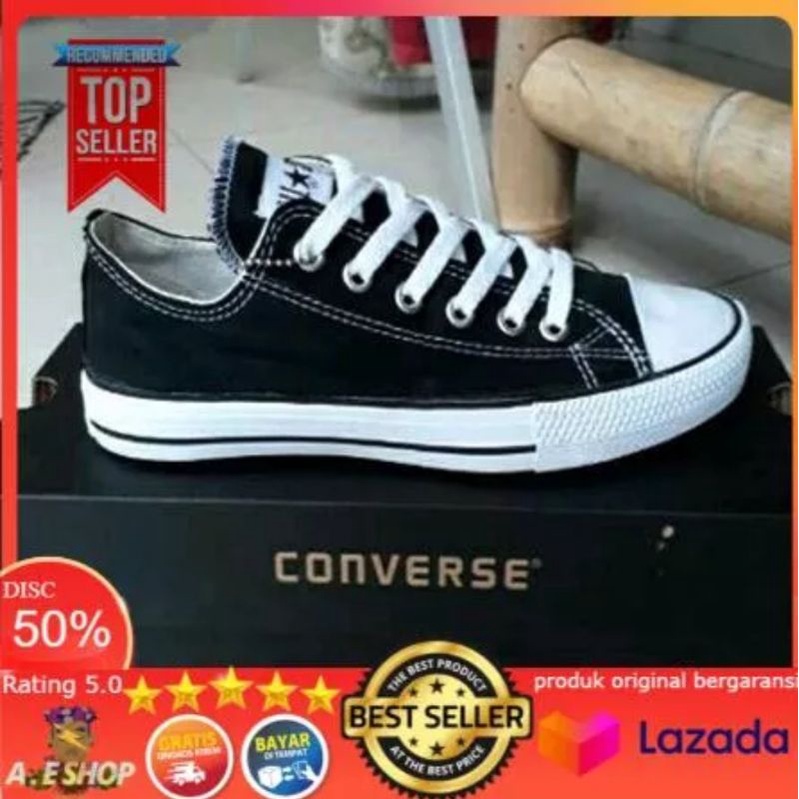 sepatu converse.terbuat dari bahan kampas esol karet mentah