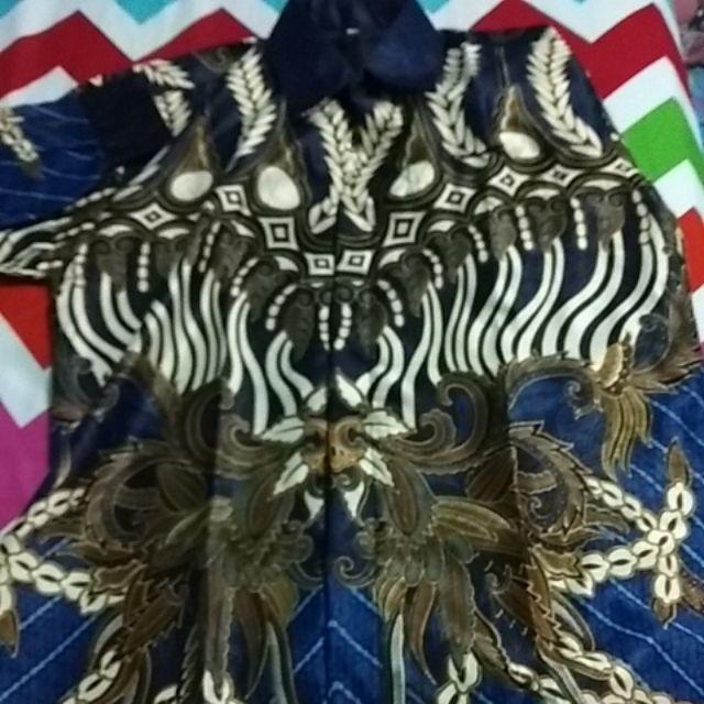 Batik Hrb0 Kenongo Kemeja Semi Sutra Pendek Pekalongan Padi M L Xl Xxl Sogan Prin Halus Kemeja Batik