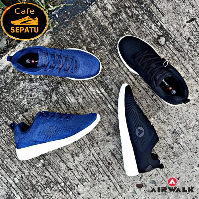 SEPATU SNEAKER PRIA AIRWALK LERRY NAVY dan HITAM ORIGINAL 100% MURAH