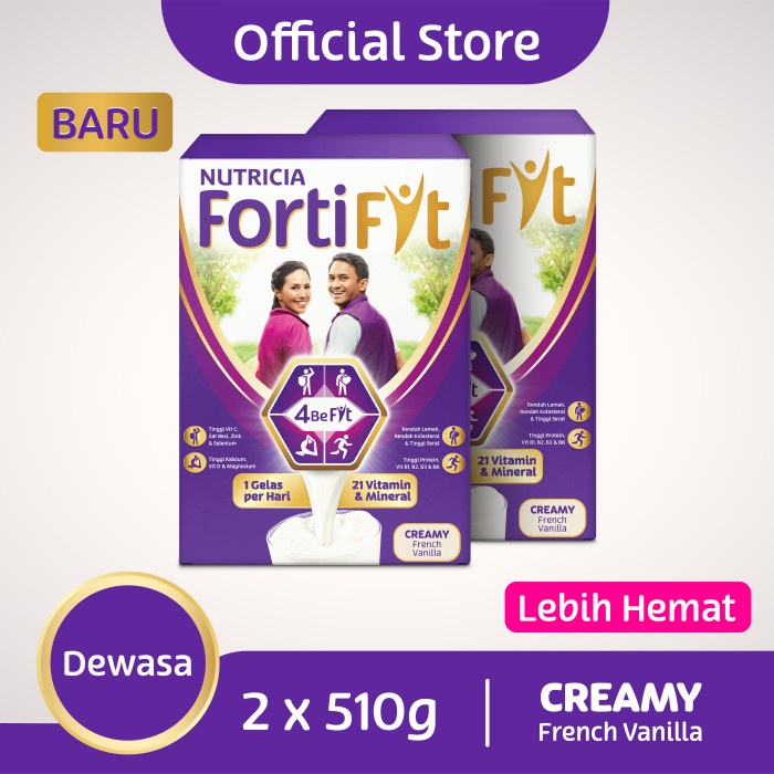 

Paket 2 - Nutricia Fortifit Creamy French Vanila Susu Dewasa 510GR