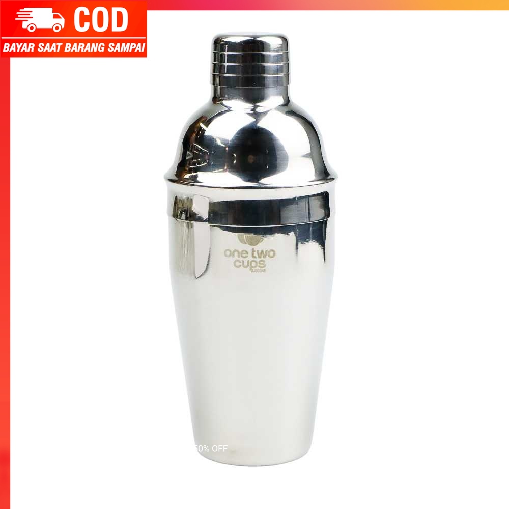 (100% BARANG ORI) One Two Cups Cocktail Shaker Bartender Boston Style Stainless JJ60048