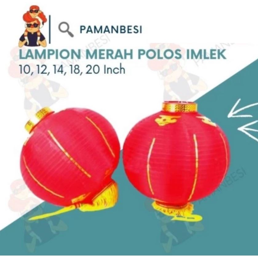 

Lampion Lantern Merah Pesta Imlek Sincia 18" Inch 45 cm