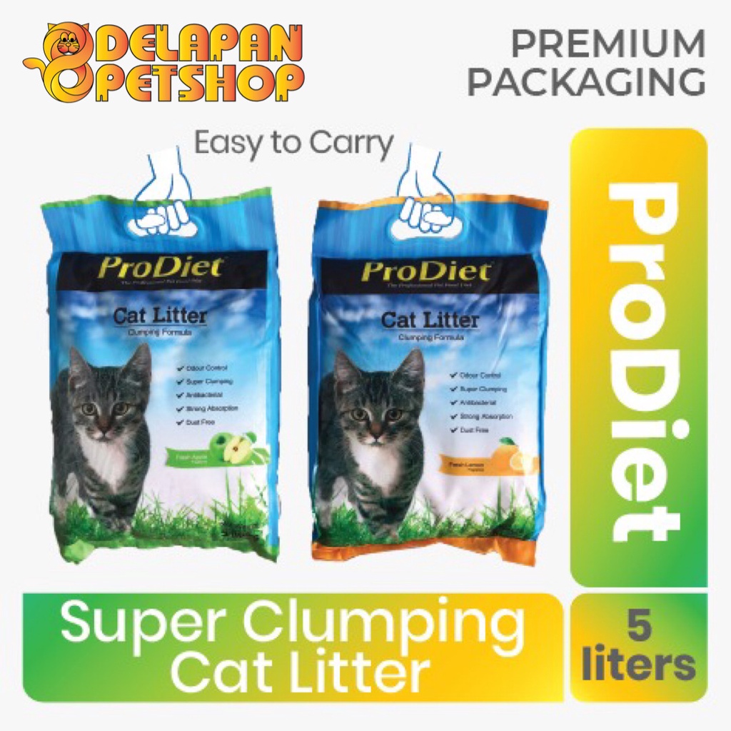 ProDiet Super Clumping Premium Cat Litter 5L Pasir Kotoran Kucing / Pasir Gumpal / Pasir Wangi / Pasir Bentonite