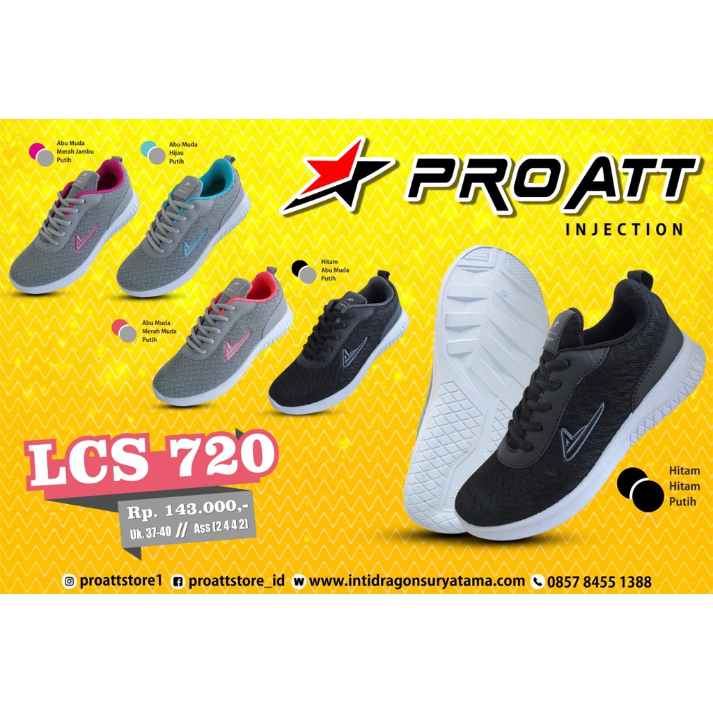 gof PRO ATT LCS 720 PRO ATT LCH 740 /Sepatu Sekolah/Sepatu Hitam Putih/Sepatu Hitam Polos