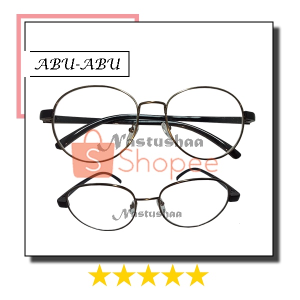 Kacamata Fashion Unisex / Kaca Mata Korea Frame Besi Oval Retro Untuk Pria dan Wanita FREE CASE