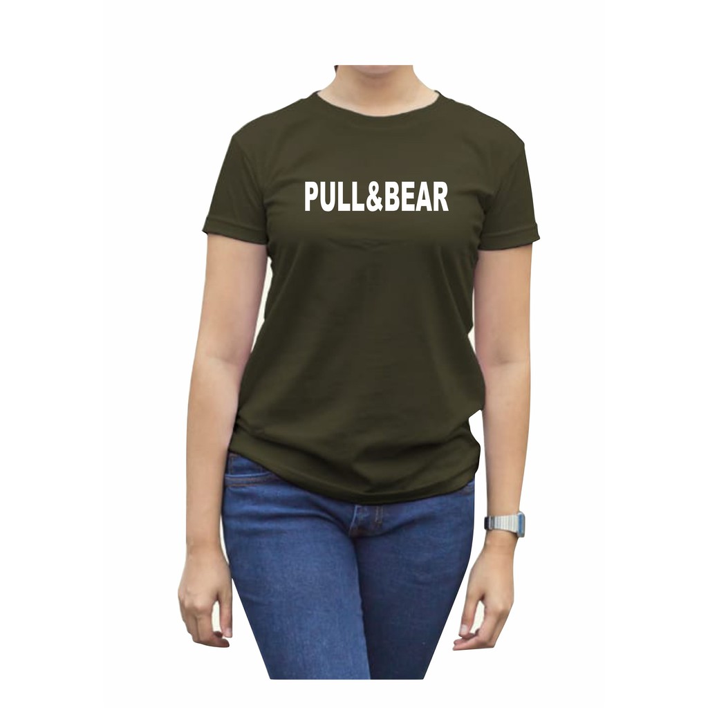 KAOS CEWEK O NECK LENGAN PENDEK PULL &amp; BEAR DI CETAK TULISAN DENGAN POLYFLEX IMPORT KOREA