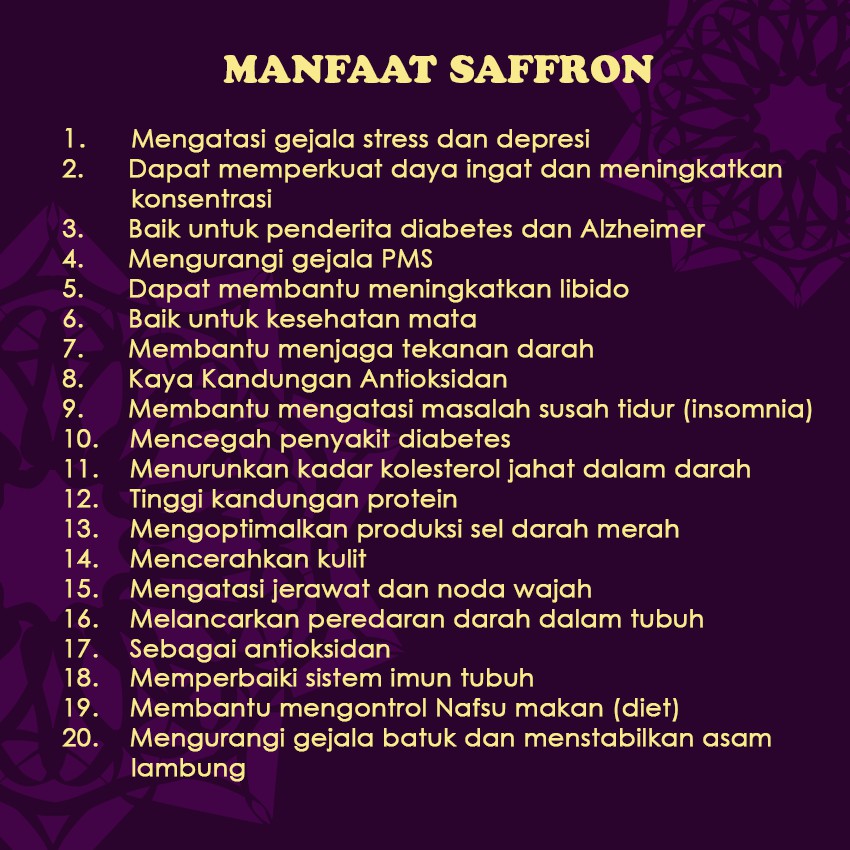 20 Manfaat Saffron