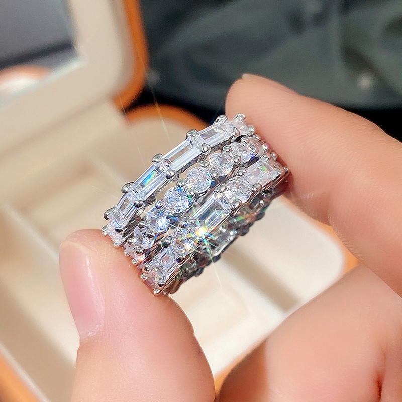 Cincin Kristal Cubic Zirconia Serbaguna Untuk Aksesoris Pengantin Wanita