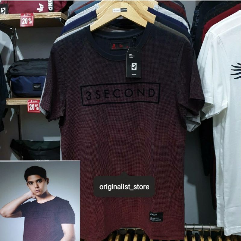 kaos 3second Original Full Print Gradasi Fontbox Logo