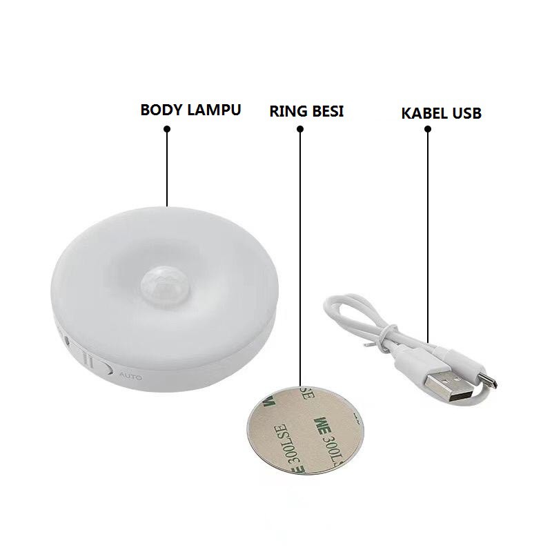 LAMPU TIDUR SENSOR GERAK LED / LAMPU LEMARI/ LAMPU TANGGA SENSOR LED/ LAMPU EMERGENCY