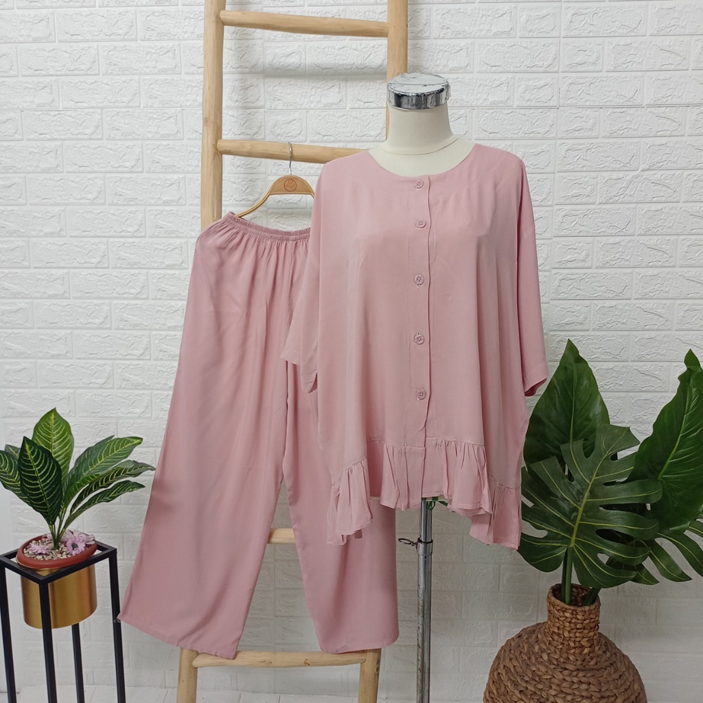 COD - SETELAN ANDIN TERBARU KEKINIAN - BAJU WANITA ONE SET LENGAN PANJANG - BAJU POLOS WANITA MURAH 