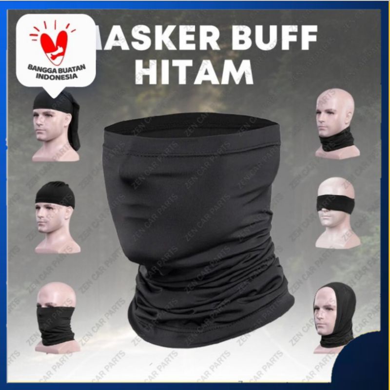 Masker Buff Baf Hitam Bandana Balaclava Slayer Scraf Masker Multifungsi