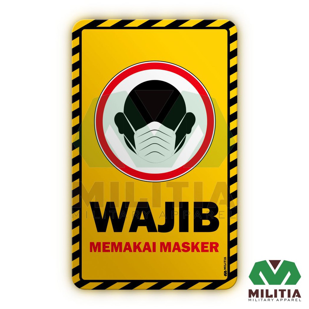 

Stiker Peringatan Vynil Wajib Memakai Masker - Kuning