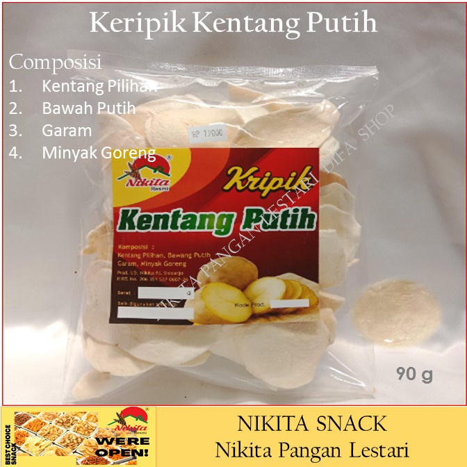 kentang putih kecil kripik 90g,kripik gurih,renyah,mantap,murah meriah DIFA Shop