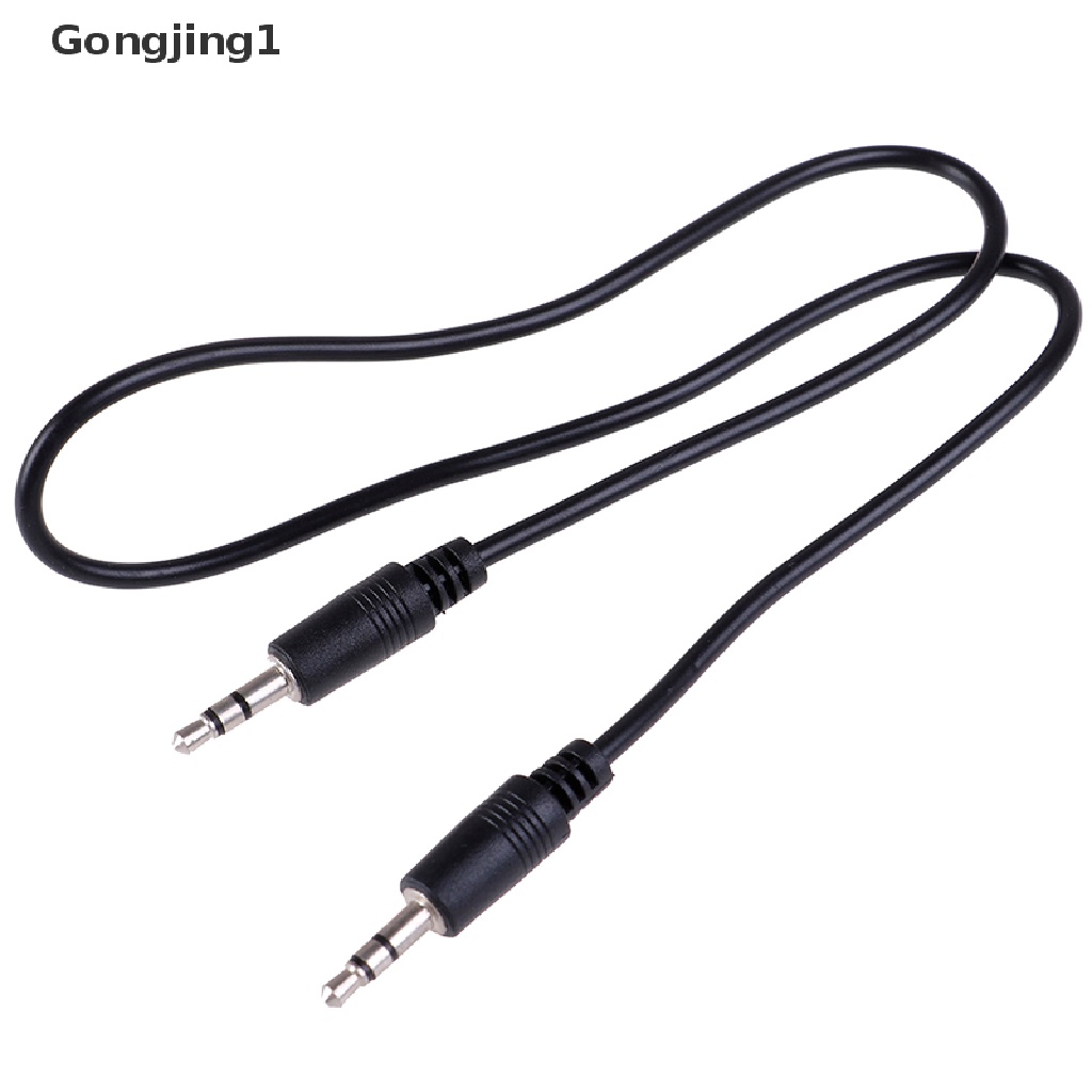 Gongjing1 1Pc Kabel aux audio stereo 3.5mm male Ke male Panjang 1m Untuk Mobil