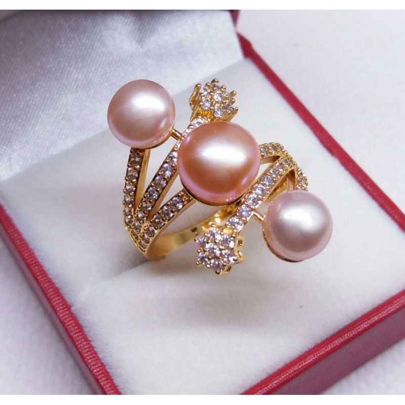 cincin mutiara asli lombok cincin rhodium mutiara tawar perhiasan mutiara lombok