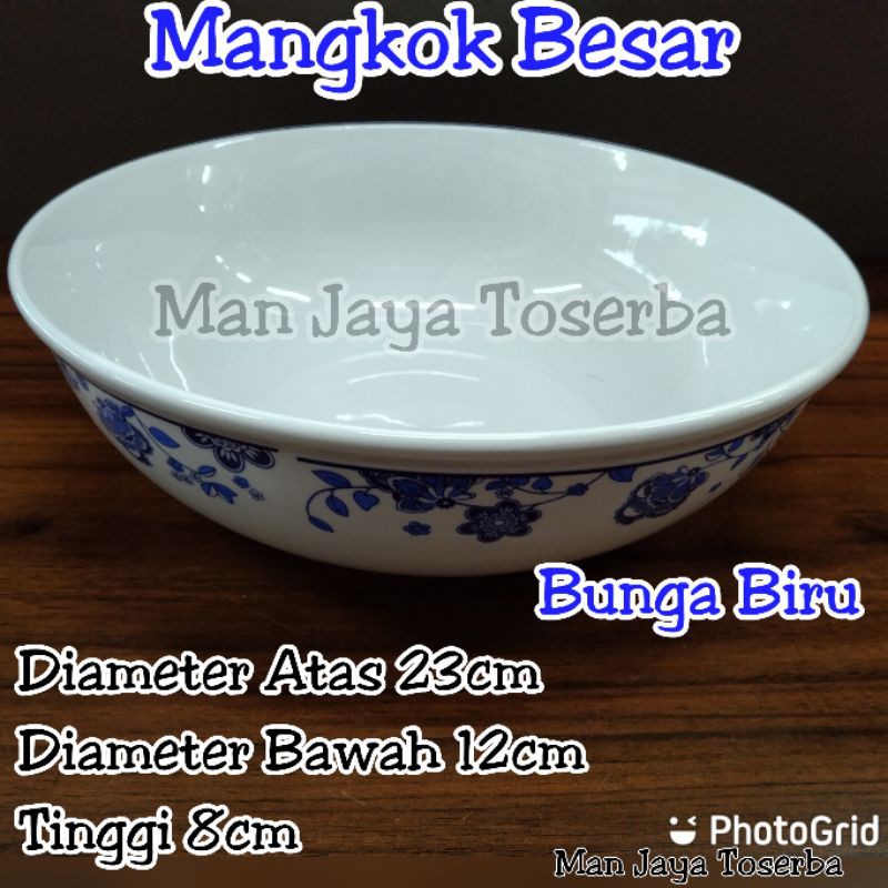 Mangkok Keramik Bit Jumbo Bunga Biru