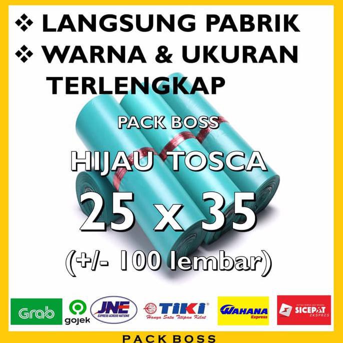 

Polymailer HIJAU TOSCA 25x35 Plastik Packaging Online Shop Ada Lem nya BERGARANSI