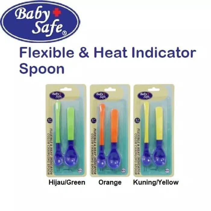 Baby Safe Flexible &amp; Heat Indicator Color Changing Spoon Sendok Makan Bayi Dengan Indikator Panas