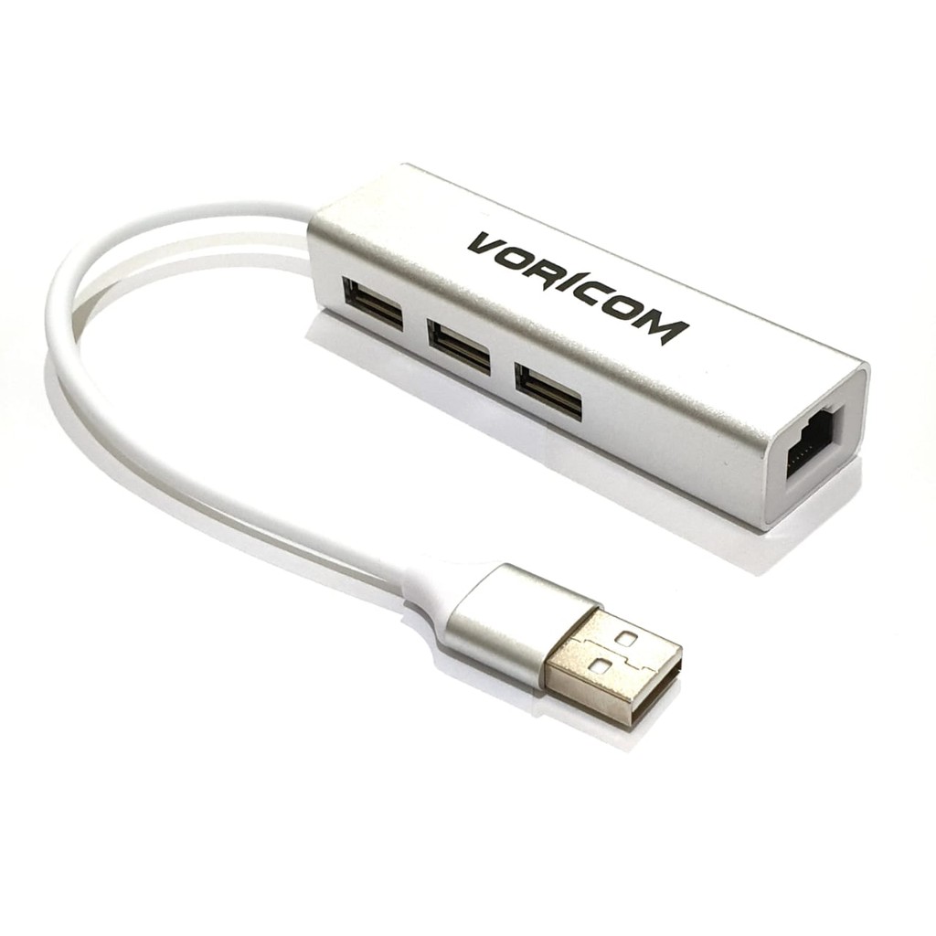 USB HUB 3 Port USB 2.0 include Fast Lan Ethernet VORICOM