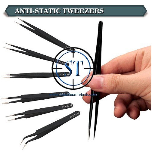 Pinset 6 Fungsi Serbaguna Stainless Steel Anti-static Tweezers Tools