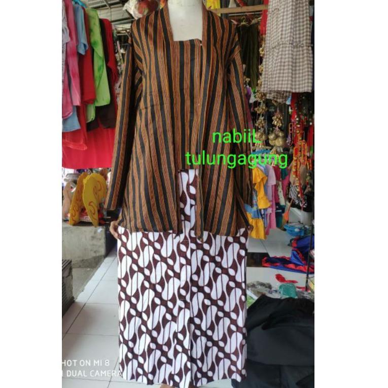 kebaya wanita Bisa COD setelan lurik kebaya sorjan surjan rok batik bawahan batik dewasa [KODE 3074]