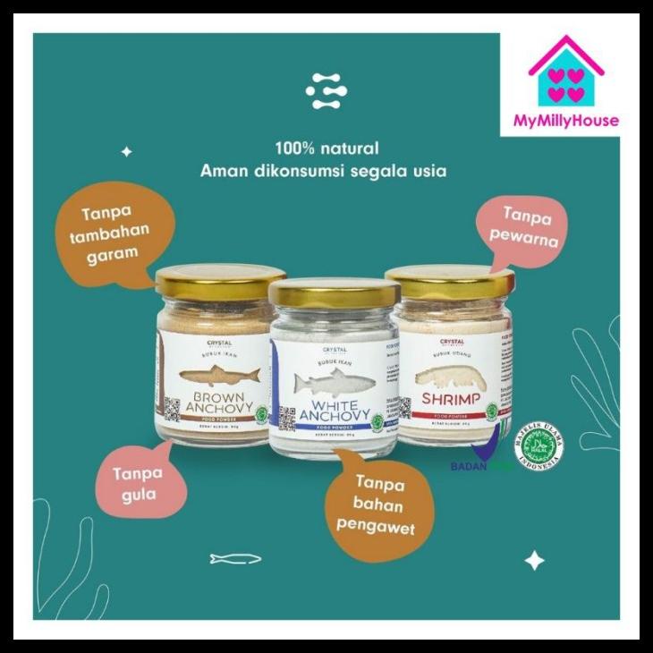 

[READY STOCK] CRYSTAL OF THE SEA BUBUK IKAN TERI WHITE ANCHOVY BROWN ANCHOVY SHRIMP