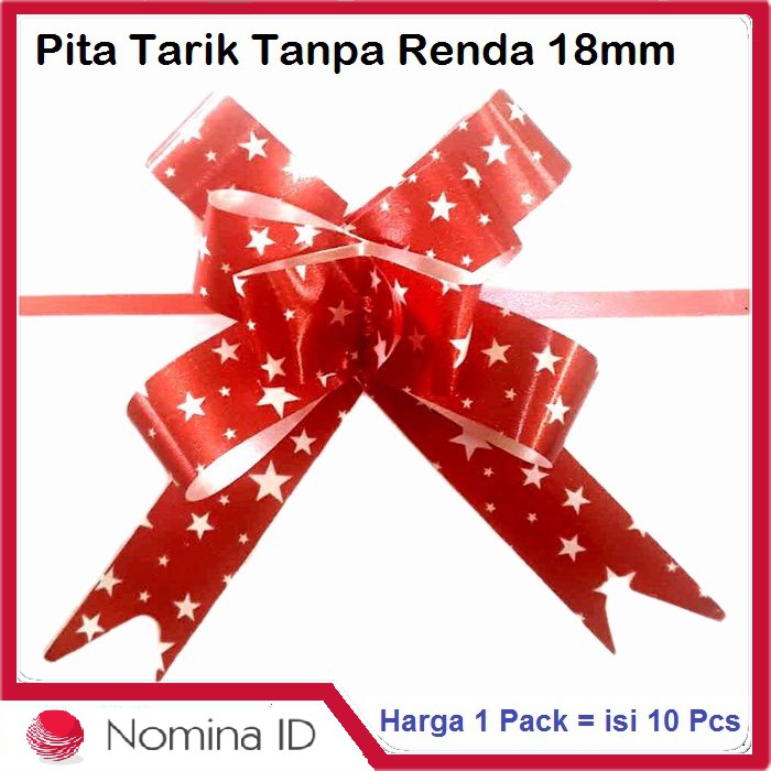 

C265 Pita Tarik Renda Tanpa Renda 18mm Polos Serut Parcel Kado Souvenir 18