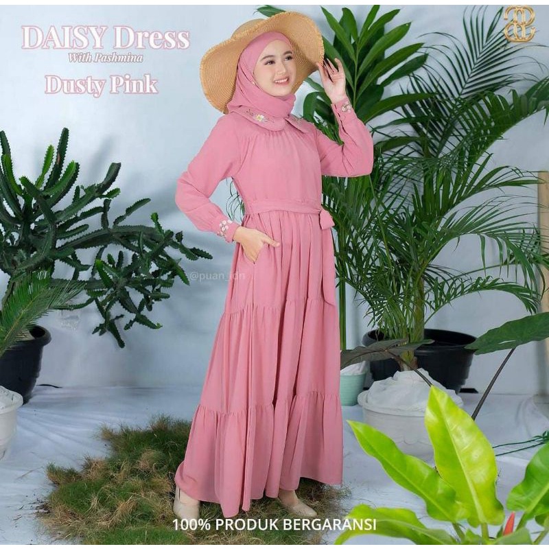 DAISY DRESS BY PUAN GAMIS DAISY PUAN KUKASIH CHOCO DUSTY PINK BLACK OLIVE