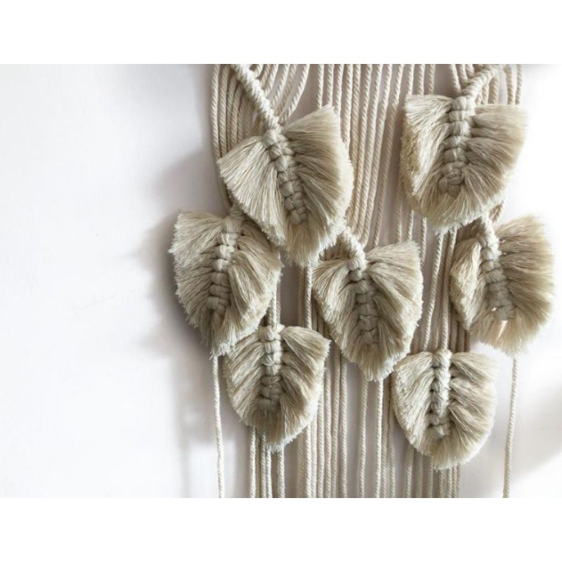 READY STOK) macrame hiasan dinding daun ombyok / macrame wall hanging (HD 054)