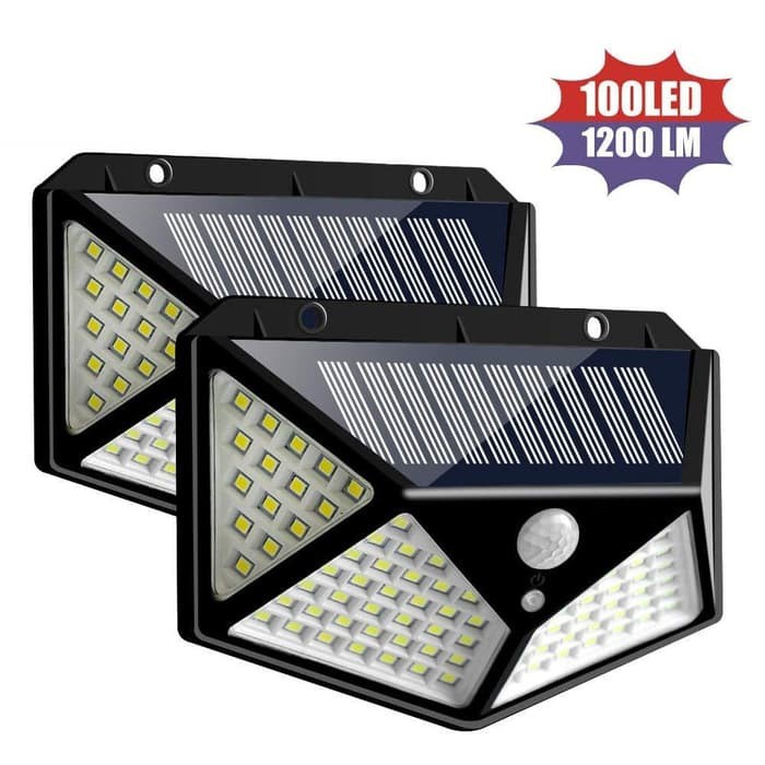 TERLARIS ( COD ) Lampu Taman Tenaga Surya 100LED &amp; 30 LED Sensor Light LED Solar Lamp / Solar Tembok Tenaga Matahari / Lampu Solar Lampu Tenaga Surya LAMPU JALAN LED Surya Anti Tenaga Air Sensor Gerak