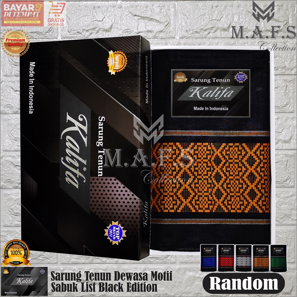 SARUNG TENUN POLOS MOTIF SABUK DEWASA &amp; ANAK BLACK EDITION