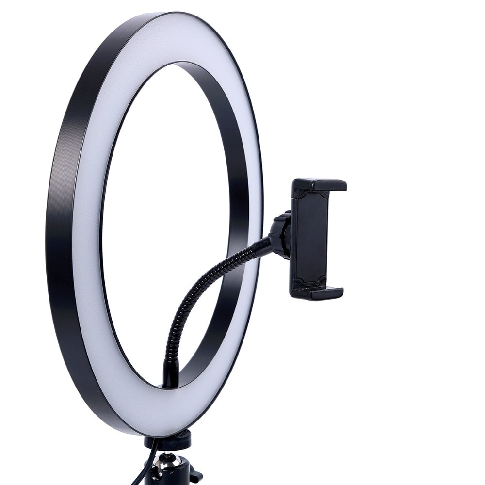 Lampu Halo Ring Light LED Selfie 120 LED 10 Inch with Smartphone Holder + Mini Tripod - RL-128