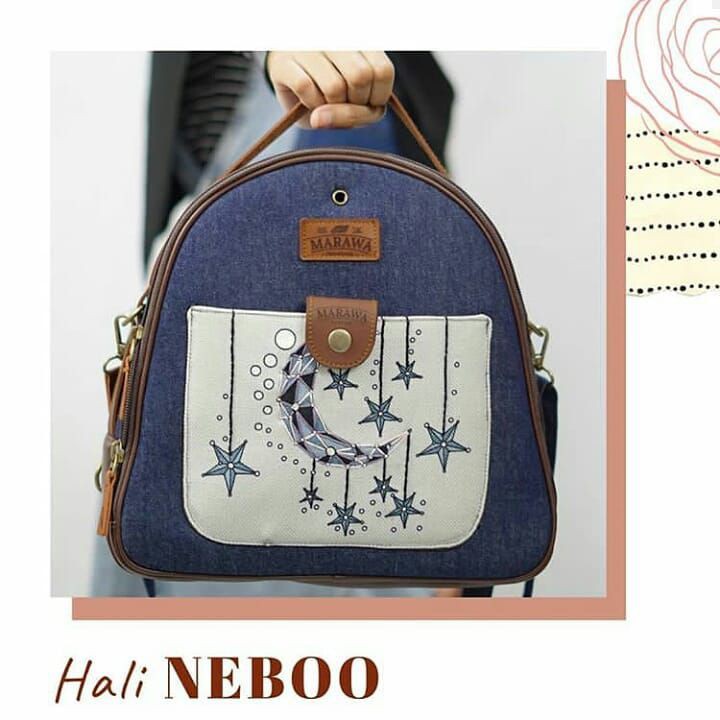 Ransel Wanita Kekinian 3 IN 1 Hali Series Motif NEBOO By 