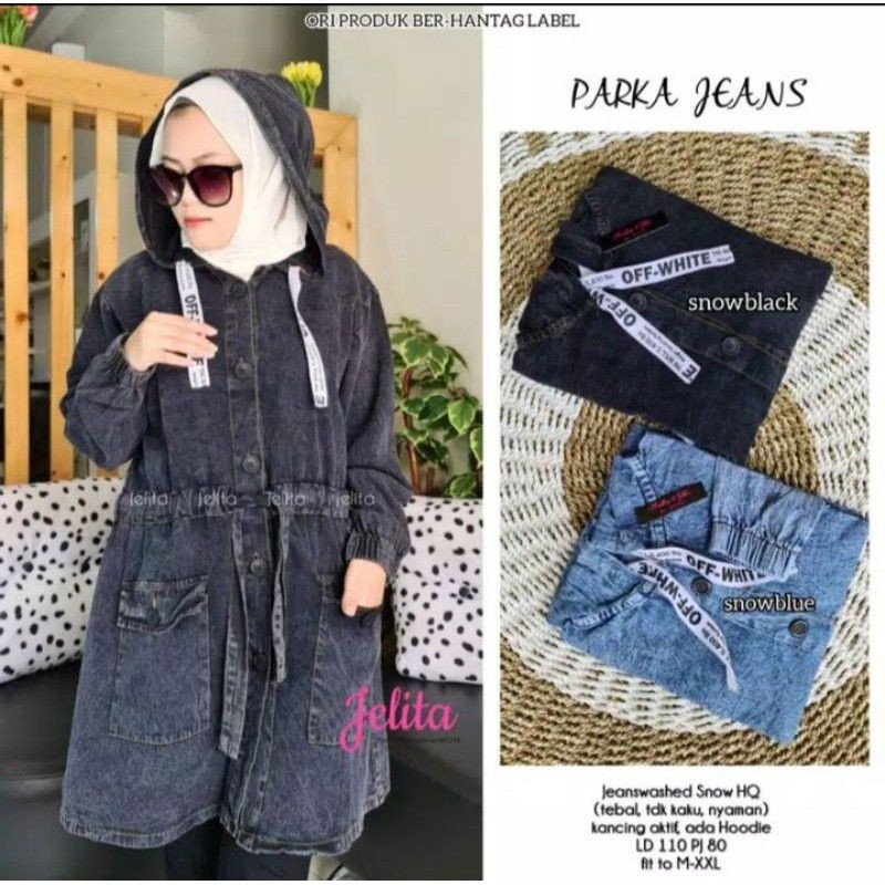 Parka Jeans Jelita Jaket Jeans Parka Wanita