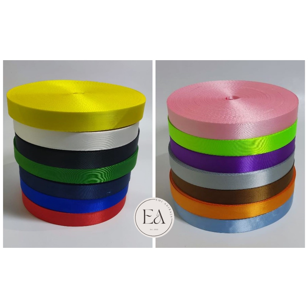

Pita Nylon / Tali Lanyard ID Card 1 Roll (50 yard = 45 meter) Ukuran (1.5cm, 2cm, 2.5cm)