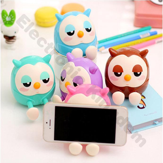 Stand Holder Handphone Bentuk Burung Hantu Kartun Lucu Untuk