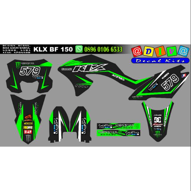 Decal klx bf lis hijau