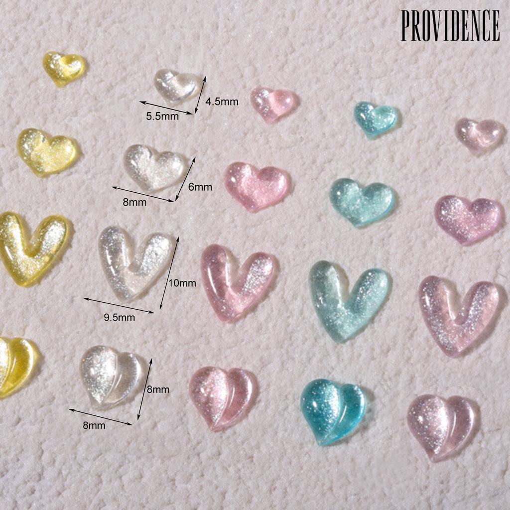 Providence 30pcs / Set Ornamen Berlian Imitasi Bentuk Hati Untuk Dekorasi Nail Art