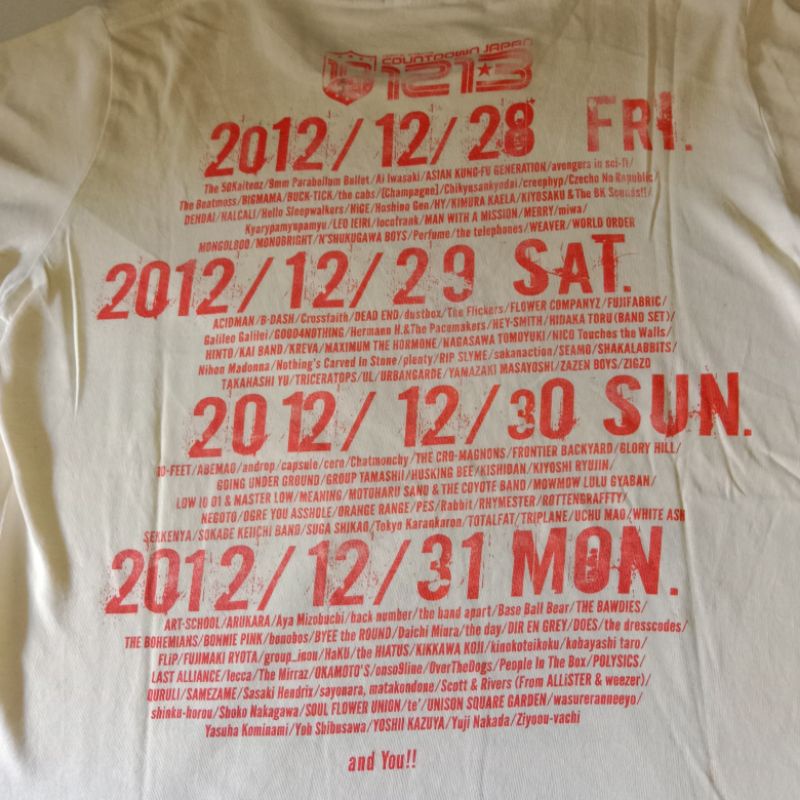 Baju kaos/ Tshirt band rockin'on second bekas preloved