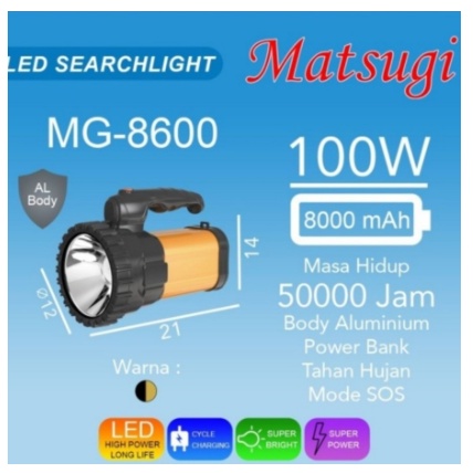 Senter Tangan 100 Watt Matsugi MG -8600