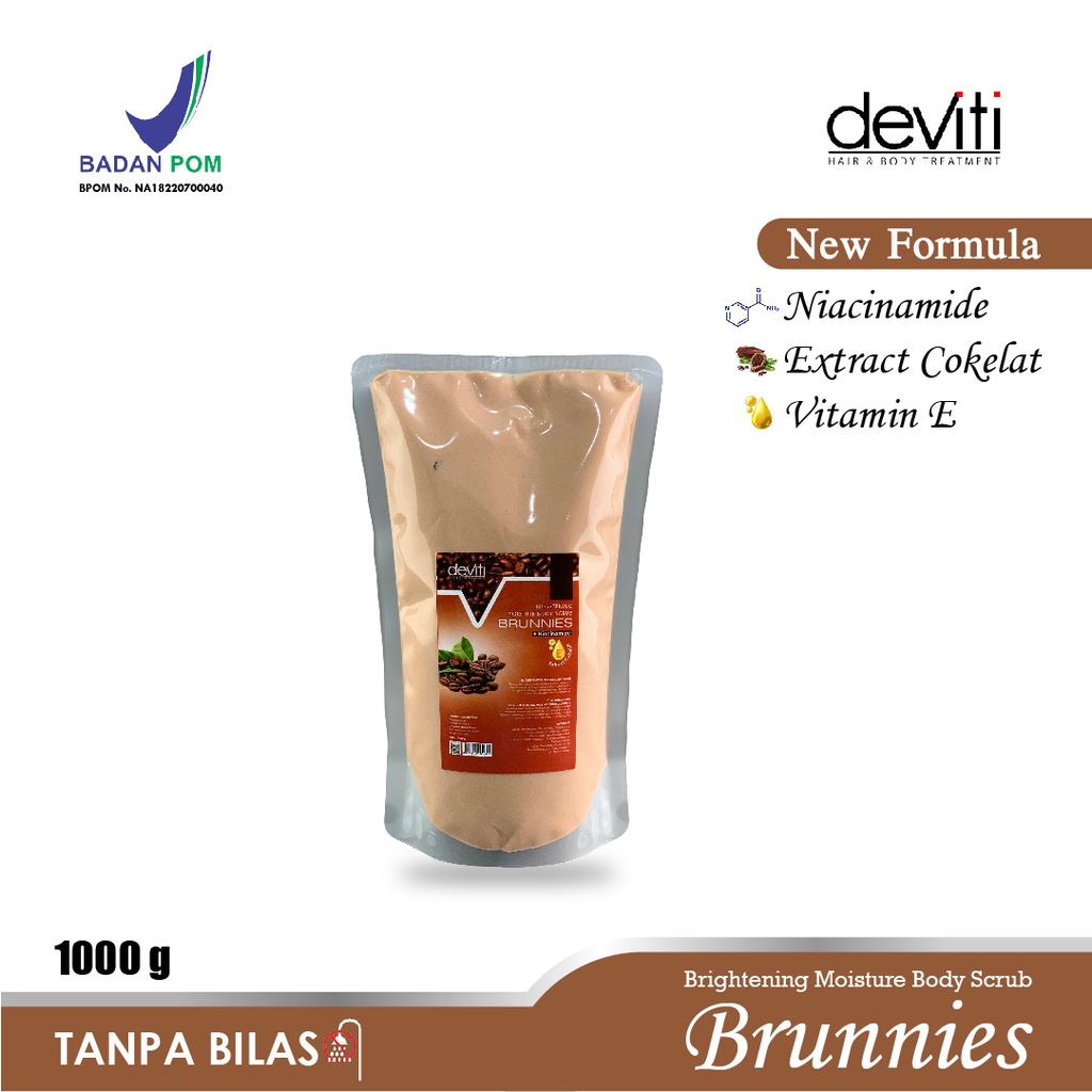 Deviti Refill 1Kg Moisture Body Scrub Brunnies Merileksasi Kulit