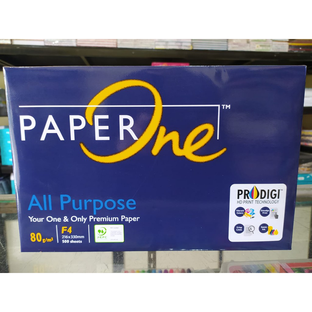 

(ECER) 100 Lembar Kertas HVS 80 gsm dan 100 gsm PAPER ONE Ukuran A4